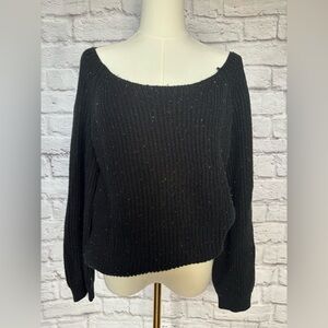 Lulu’s Open back Black Knit Sweater